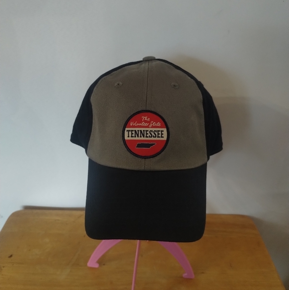 New Tennessee “Volunteer State” Embroidered Patch Hat – Black & Gray Adjustable